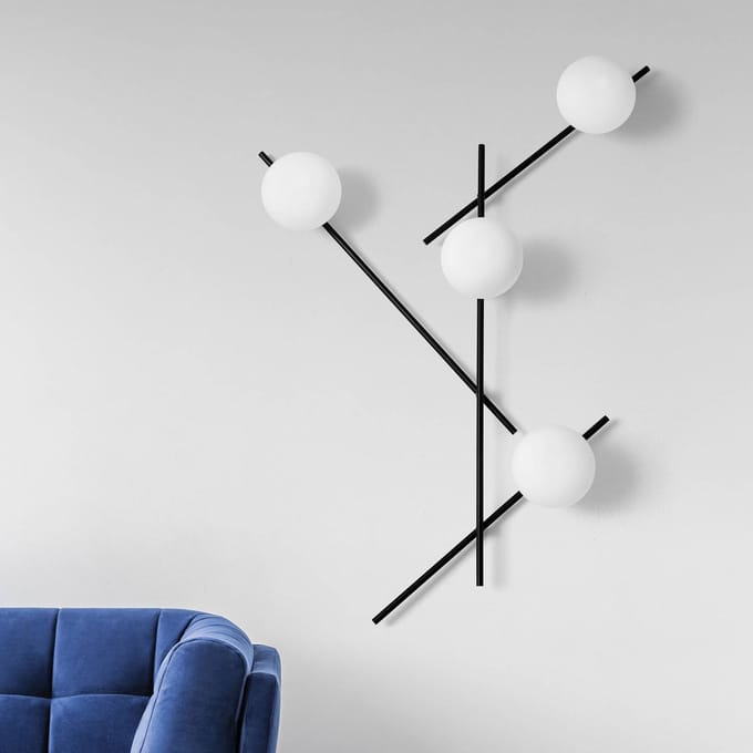 Sforzin Wandlamp Mikado, matglas, 4-lamps