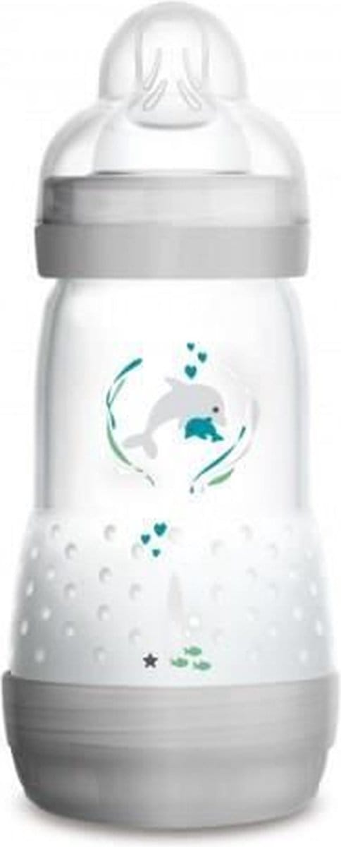 MAM Zuigfles Easy Start 260 ml 2 Maanden en + Debiet 2 Medium (Kleur : Mauve kat)