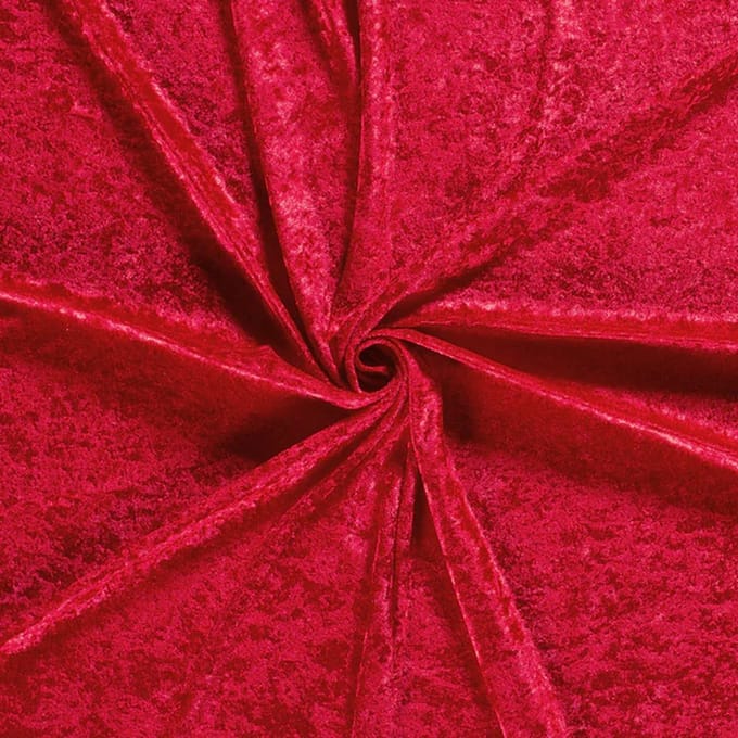 Velour de Panne Uni – Rood – Glimmend & Zacht – 165 g/m² – 147 cm Breed – Per Meter