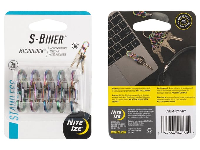 Nite Ize S-biner® Microlock® Sleutelhanger Veelkleurig
