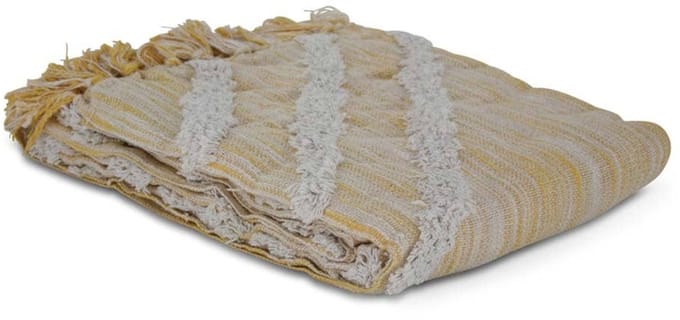 Safaary - Marokkaanse Plaid Zandgeel-Wit