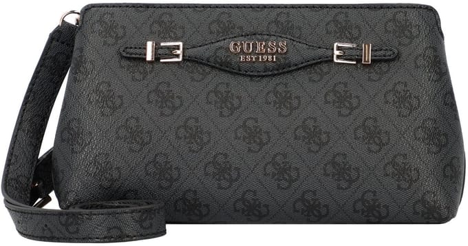 GUESS Schoudertas Katya Crossbody Top Zip Coal Logo Antraciet