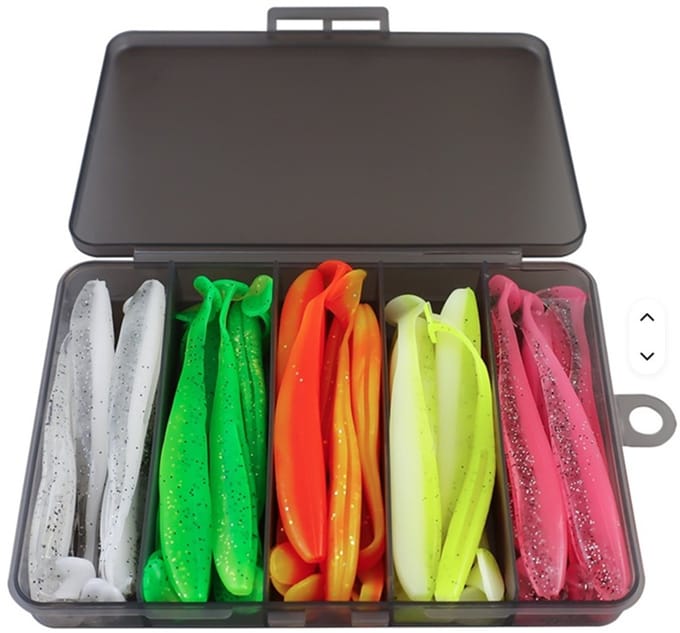 Snoek Kunstaas 31 Delig – 30 Shads 12 cm – Tacklebox – Cap-VIS