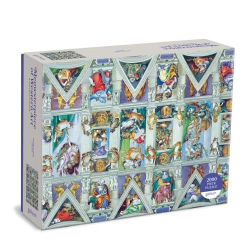 Sistine Chapel Ceiling Meowsterpiece Of Western Art 2000 Piece Puzzle - Galison