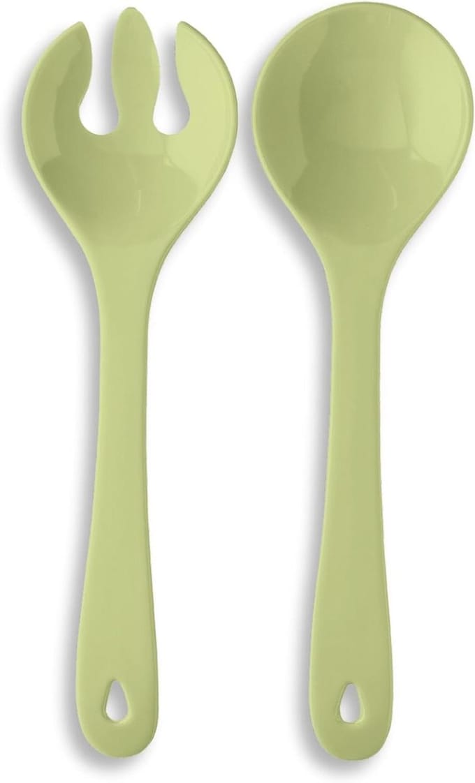 Saladebestek Set - Salade Lepel Vork - Salade Serveren - Vaatwasserbestendig Plastic - 31cm Groot - Groen