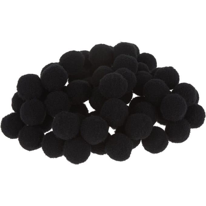 VBS Pompons, 15 mm, 60 stuks - Zwart