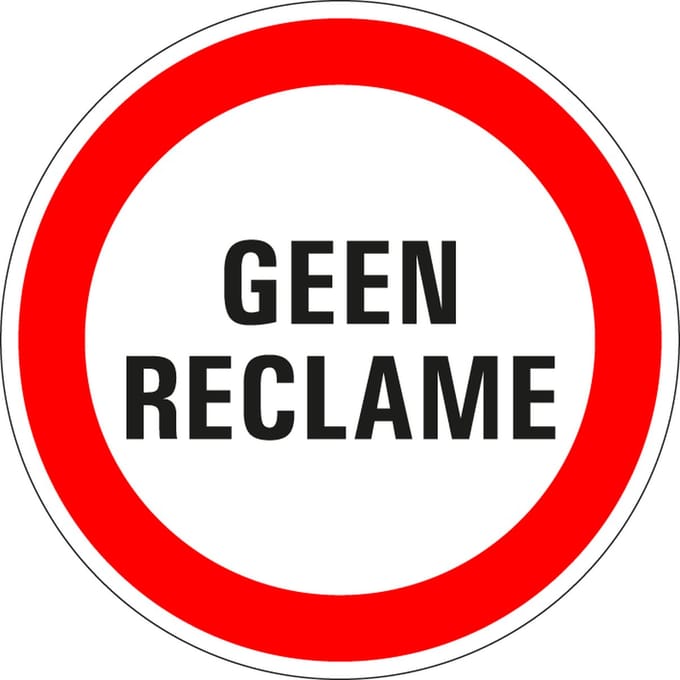 Geen reclame sticker 400 mm