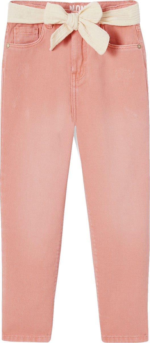 Vertbaudet "Mom fit" broek en sjaalriem van katoengaas voor meisjes