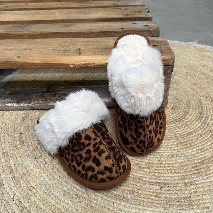 Cozy pantoffels dark leopard Panter / 41