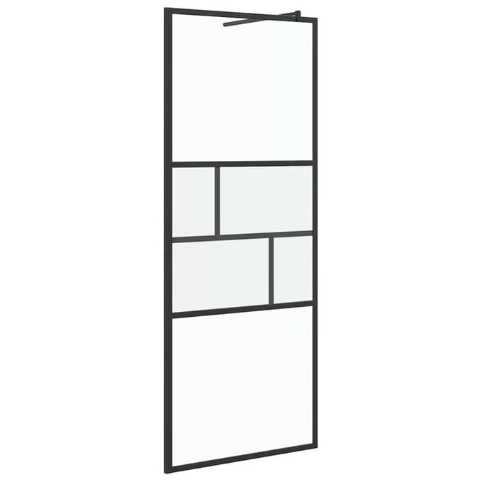 vidaXL - Inloopdouchewand - Zwart - 77 - x - 195 - x - 0,5 - cm - Glas - en - Aluminium