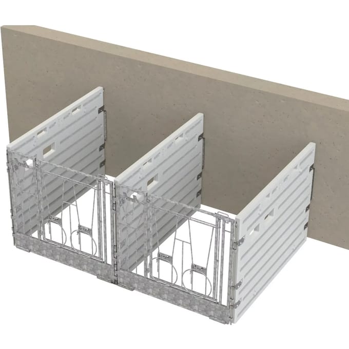Modulaire Dubbel Kalf Box Tegen Een Muur Kerbl