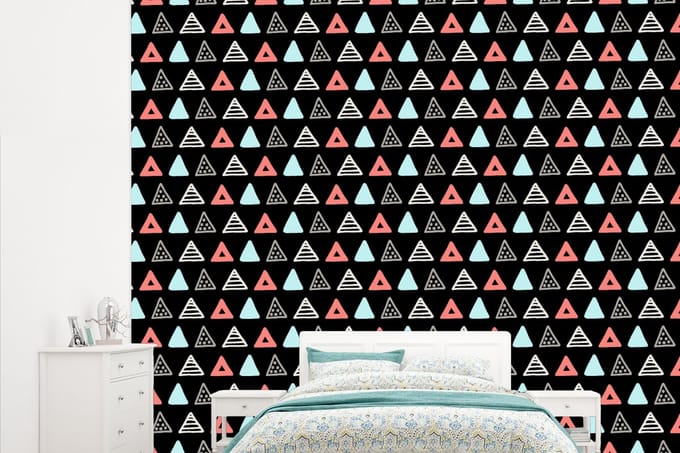 Behang - Fotobehang Jongens - Design - Driehoek - Breedte 265 cm x hoogte 220 cm