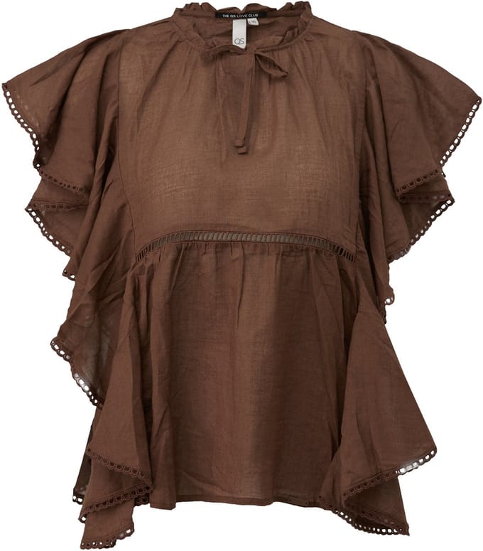 Zachte blouse met ruffles voor vrouwen QS Regular Fit