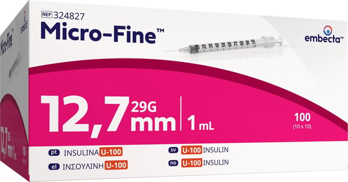 BD Microfine Insuline Spuit 1,0ml 29g 12,7mm100 324827