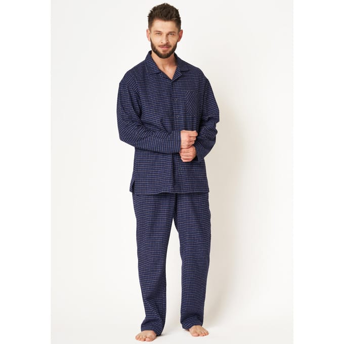 Key Flanellen Heren Pyjama Flanel Blauw MNS 457 4XL