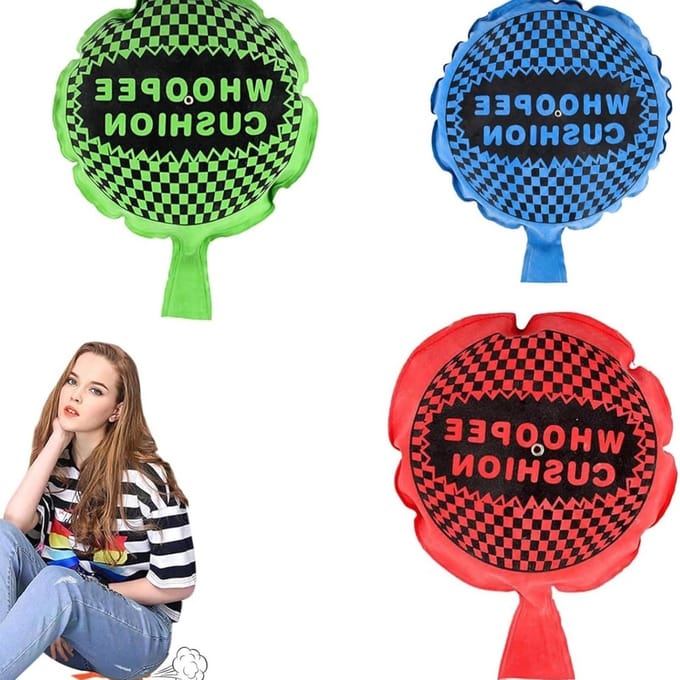 Luchtkussen Set van 3 Stuks | Zelfopblazende Grapkussens voor Humor en Amusement