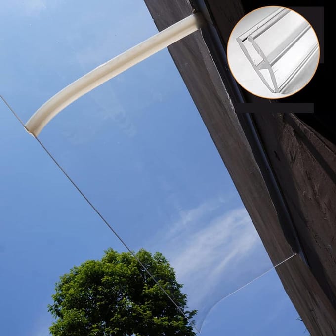 Deurluifel - Buitenluifel Veranda - Bescherming tegen weer - Duurzaam polycarbonaat - Modern gebogen - Transparant