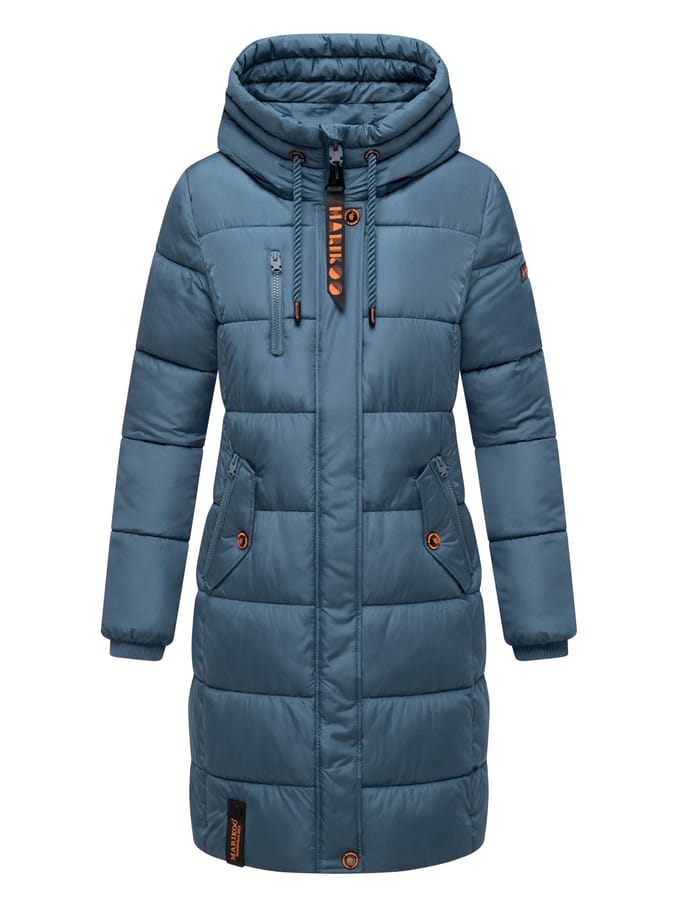 Marikoo dames winterjas – Lange gewatteerde jas met capuchon & zakken
