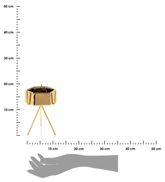 HowHomely Sashi - Bloempot - 16,5 cm - Goud - Keramiek