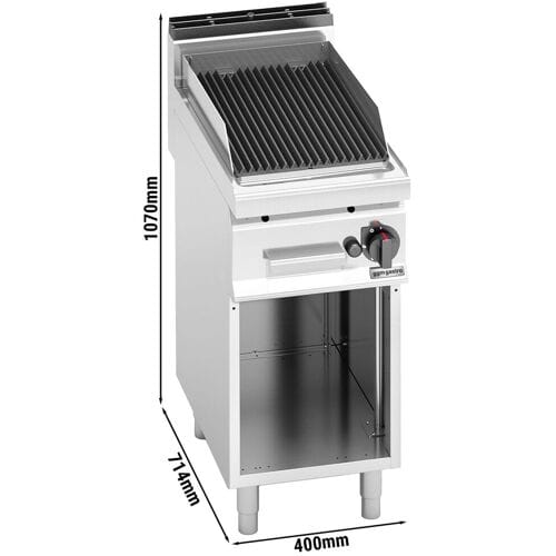 GGM Gastro Gas Lavasteingrill - 6,9 kW Zilver