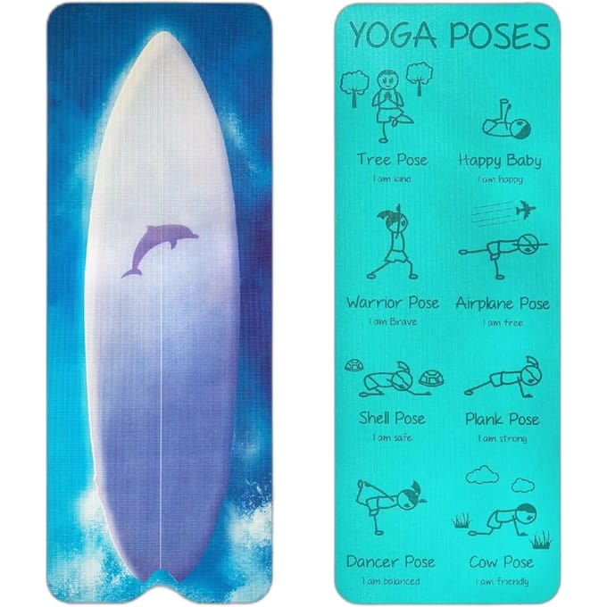 Myga Wave Rider Kinder Yogamat - 6mm Dik, Antislip, Blauw