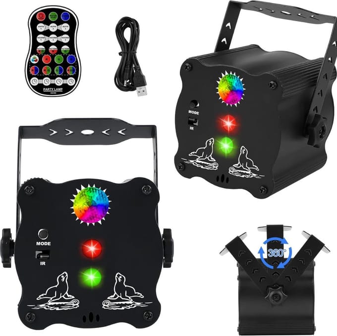ApexArte® Discolamp Kinderen - Discobal - Feestverlichting met Afstandsbediening - Zwart