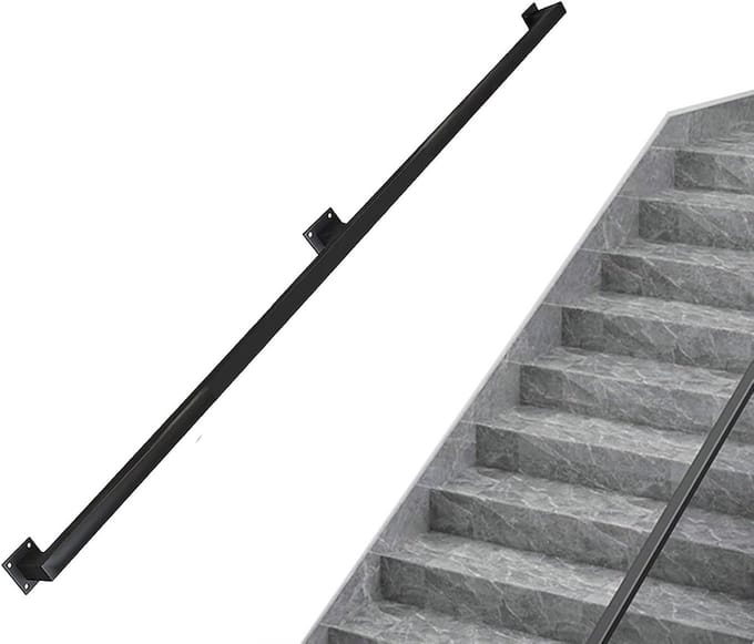 Zwarte trapleuning - Veiligheidssteun - Veilig traplopen - Smeedijzer sterk - 52 meter - Zwart
