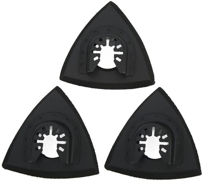 Allecto - 3Pcs Oscillerende Multitool Schuurpad Set - Driehoekige Zelfklevende Schuurdiscs - Perfect voor Houtbewerking - Geschikt voor Multitools ...