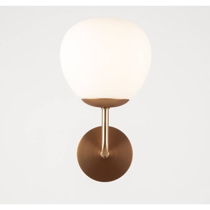 Maytoni wandlamp Erich, messing rosé, glas/metaal, 1-lamp.