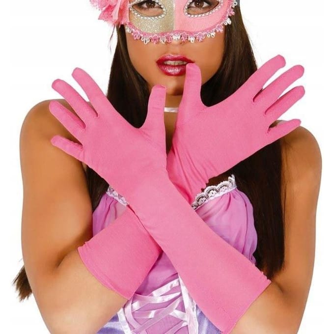 Gants Longs Roses Soirée Années 20 Rétro Dame Carnaval Bal 42Cm black