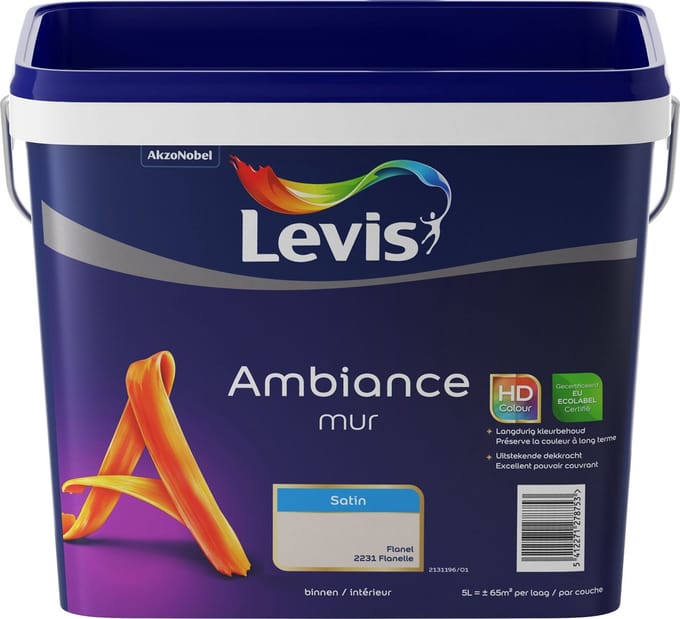 Levis Ambiance Mur Satin - Flanel - 5 L