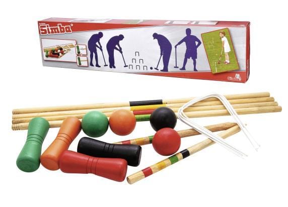 Simba Croquet Set met hamers, ballen en poortjes
