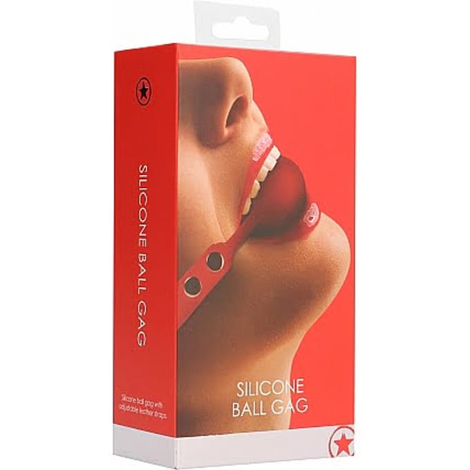 Ouch! Siliconen Ball Gag Mond Knevel met Verstelbare Riem – Rood