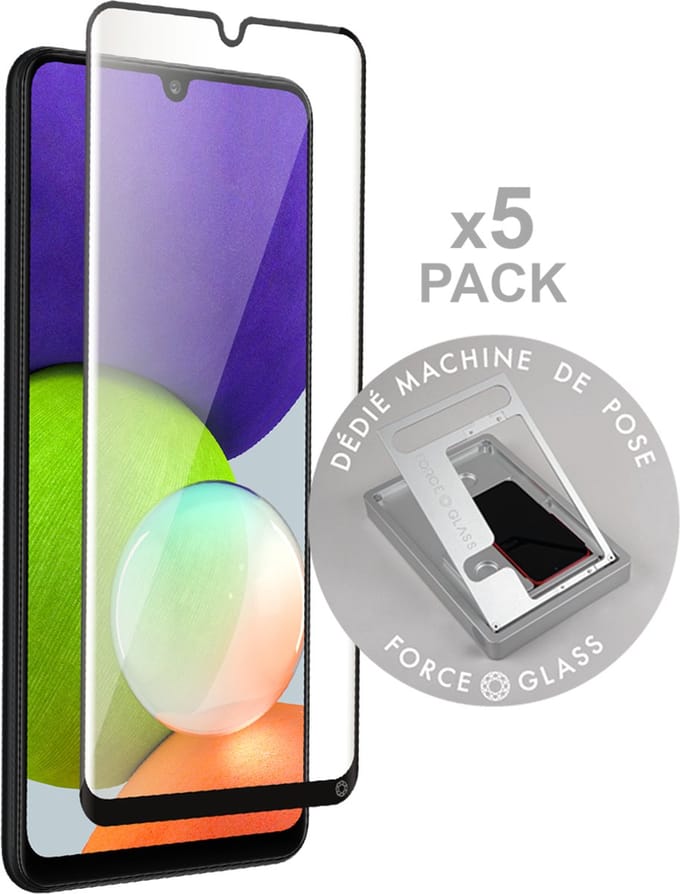 Force Case, Screenprotector geschikt voor Samsung Galaxy A21s - [5 Stuks] Tempered Glass 2.5D, Transparant