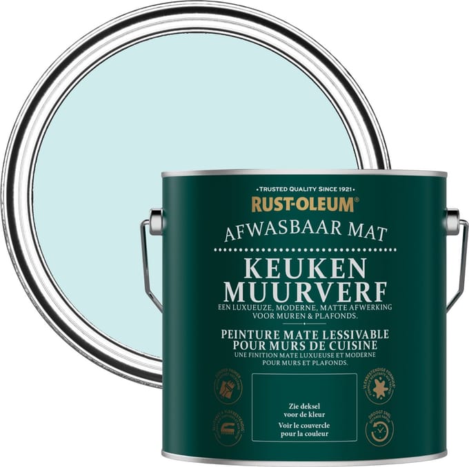 Rust-Oleum Blauw Keuken muurverf - Eucalyptus 2,5L