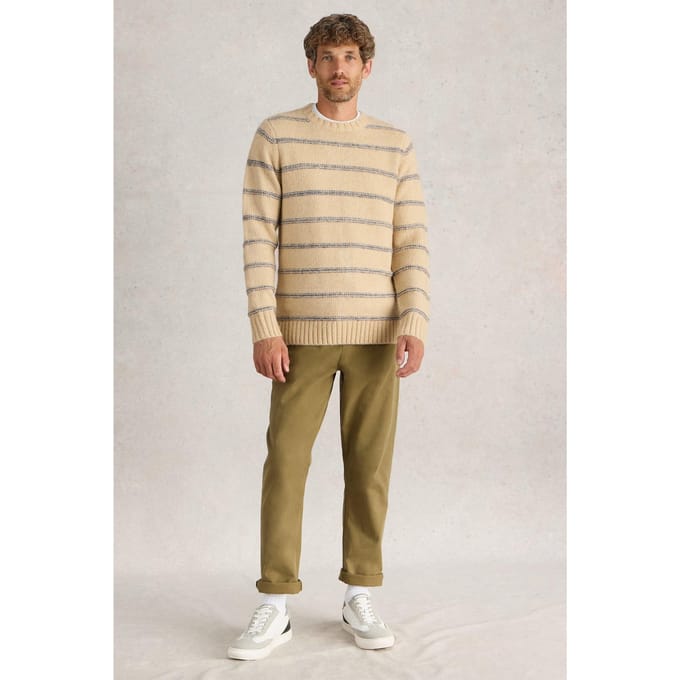 White Stuff Breton Stripe Crew Neck Jumper Natural Multi Taglia: L | Maglioni a maglia Outlet | Uomo