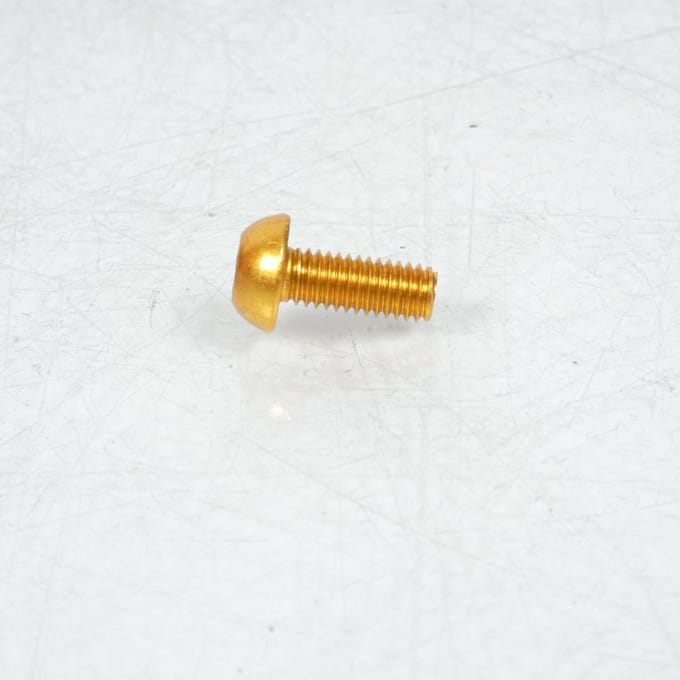Vis Dôme BTR 5mm M6 pas 100 16mm annodisé Or 3AS Racing pour moto Neuf