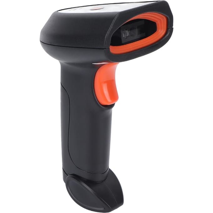 Handheld Barcodescanner Draadloos 2D Barcode AI Intelligente Spraakuitzending Scanner met Ontvanger black