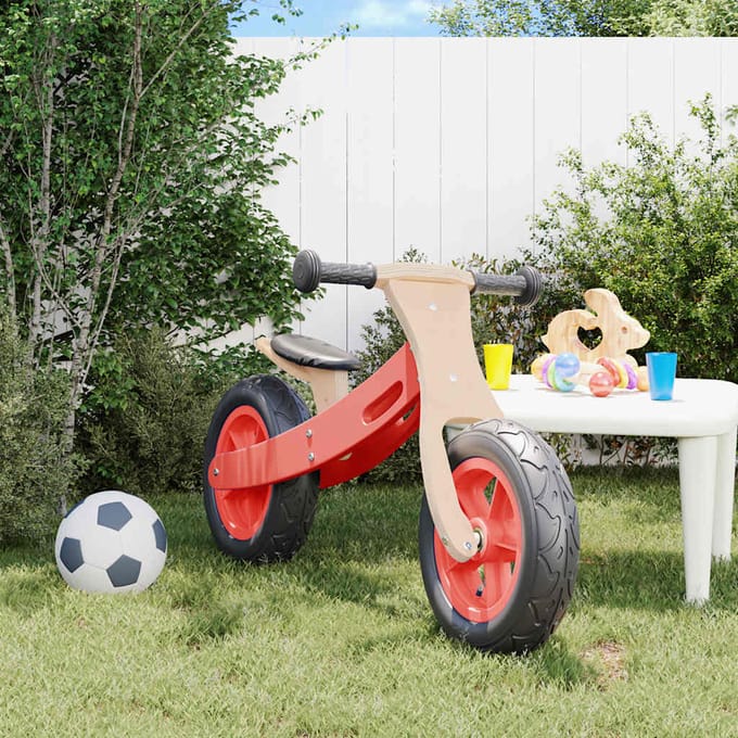 vidaXL Loopfiets voor kinderen met luchtbanden rood