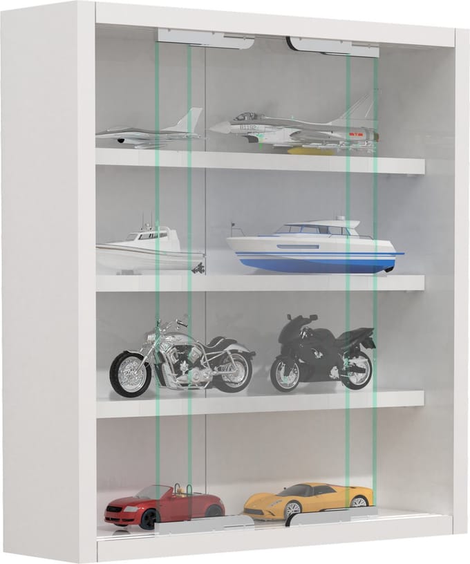 Houten glazen wandvitrine Wandvitrine Verzamelvitrine Agisa S