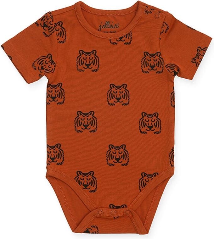Jollein Romper korte mouw 74/80 Tiger rust