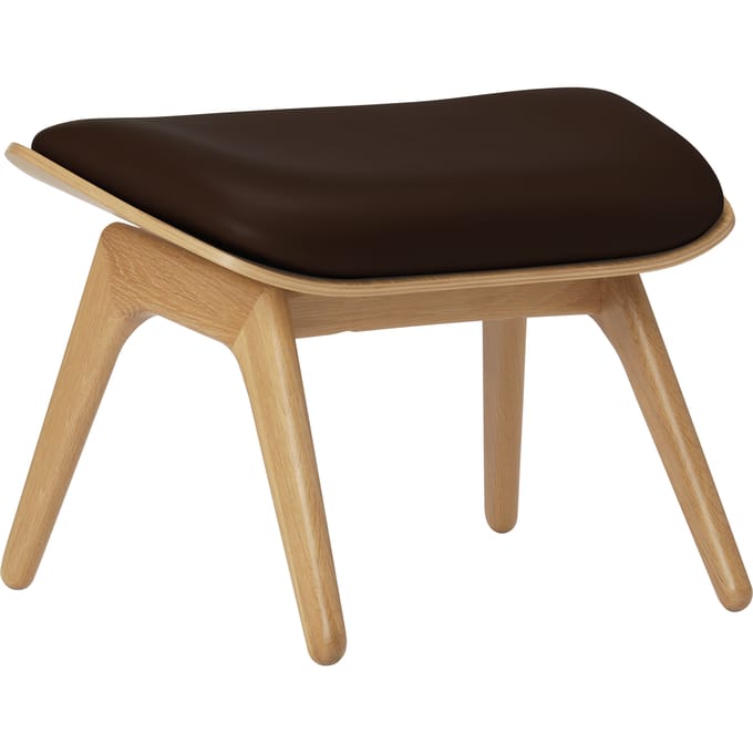 UMAGE The Reader Ottoman - eiken - Leder Hope brown