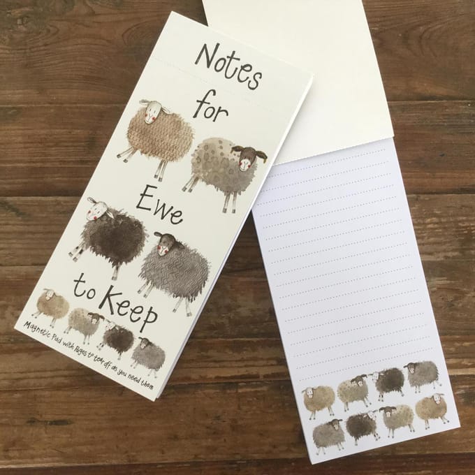 Alex Clark Magnetic Notepad or To-do list Schapen ~ Magnetisch Notitieblok Schaap 'Notes for Ewe'