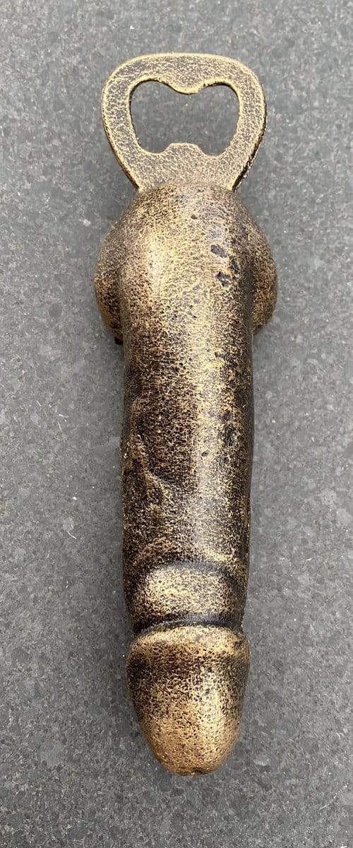 Gietijzer Flesopener Penis Bronskleurig