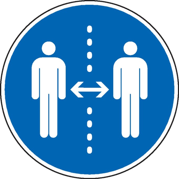 Afstand houden verplicht sticker 150 mm