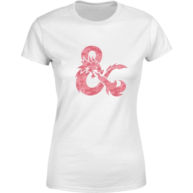Dungeons & Dragons Ampersand Roze Women's T-Shirt - Wit - S