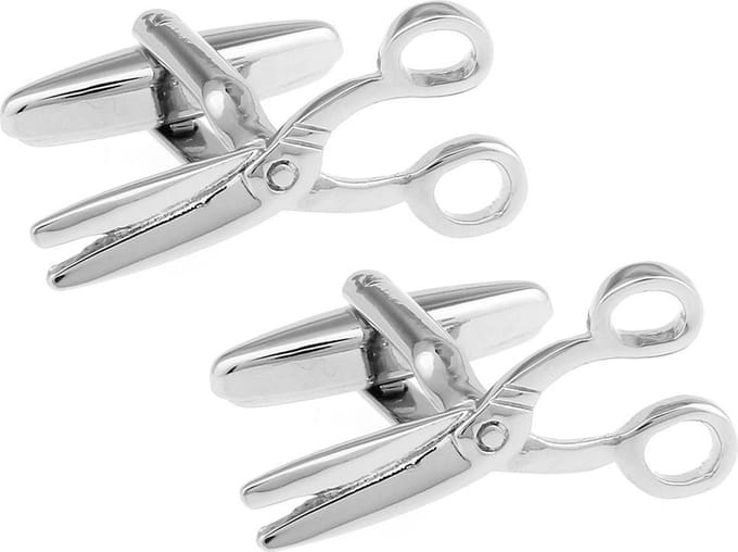Amanto Manchetknopen Asem - 316L Staal - Schaar - 13x25mm