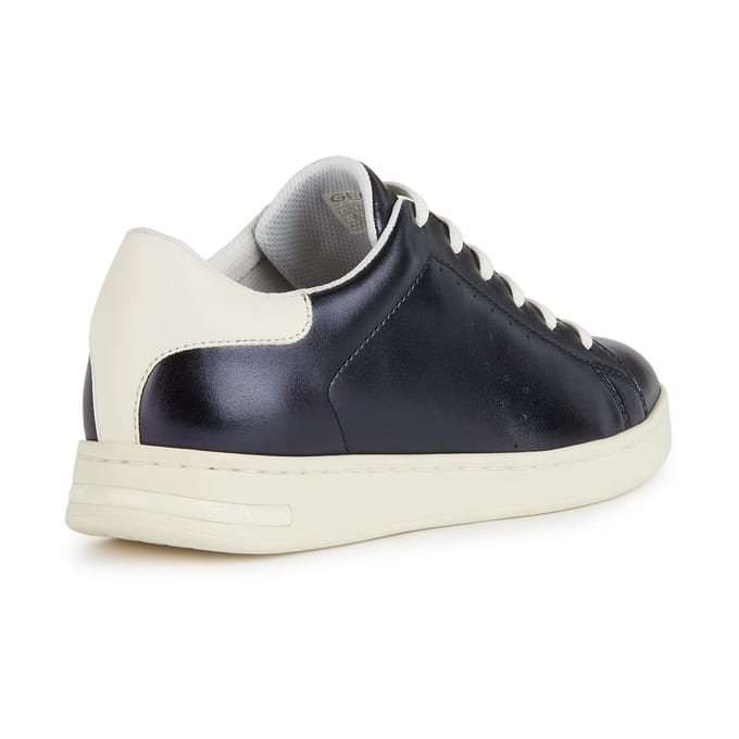 Geox D Jaysen B Leather Vrouwentrainers Dark Jeans/Optic White