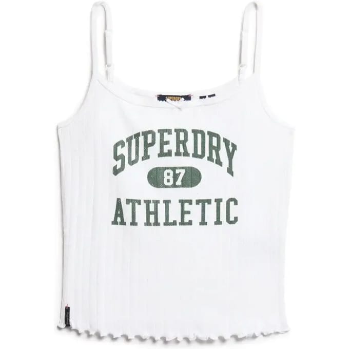 Superdry - Athletic Essentials pointelle camitop met print - Dames - Vesten