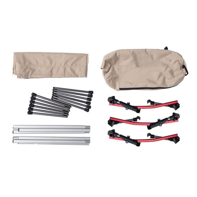 Lit de camp pliant extérieur kaki pour randonnée, camping, voiture, plage, double usage beige